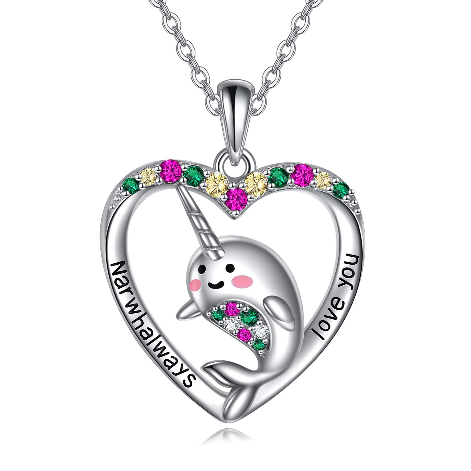 Нарвал Кит 925 Металл Гипоаллергенный Кит Кит Подарок Кит [YFN] Ожерелье, Серебро, Ожерелье, Женское, Подвеска, Ожерелье, Аксессуары,