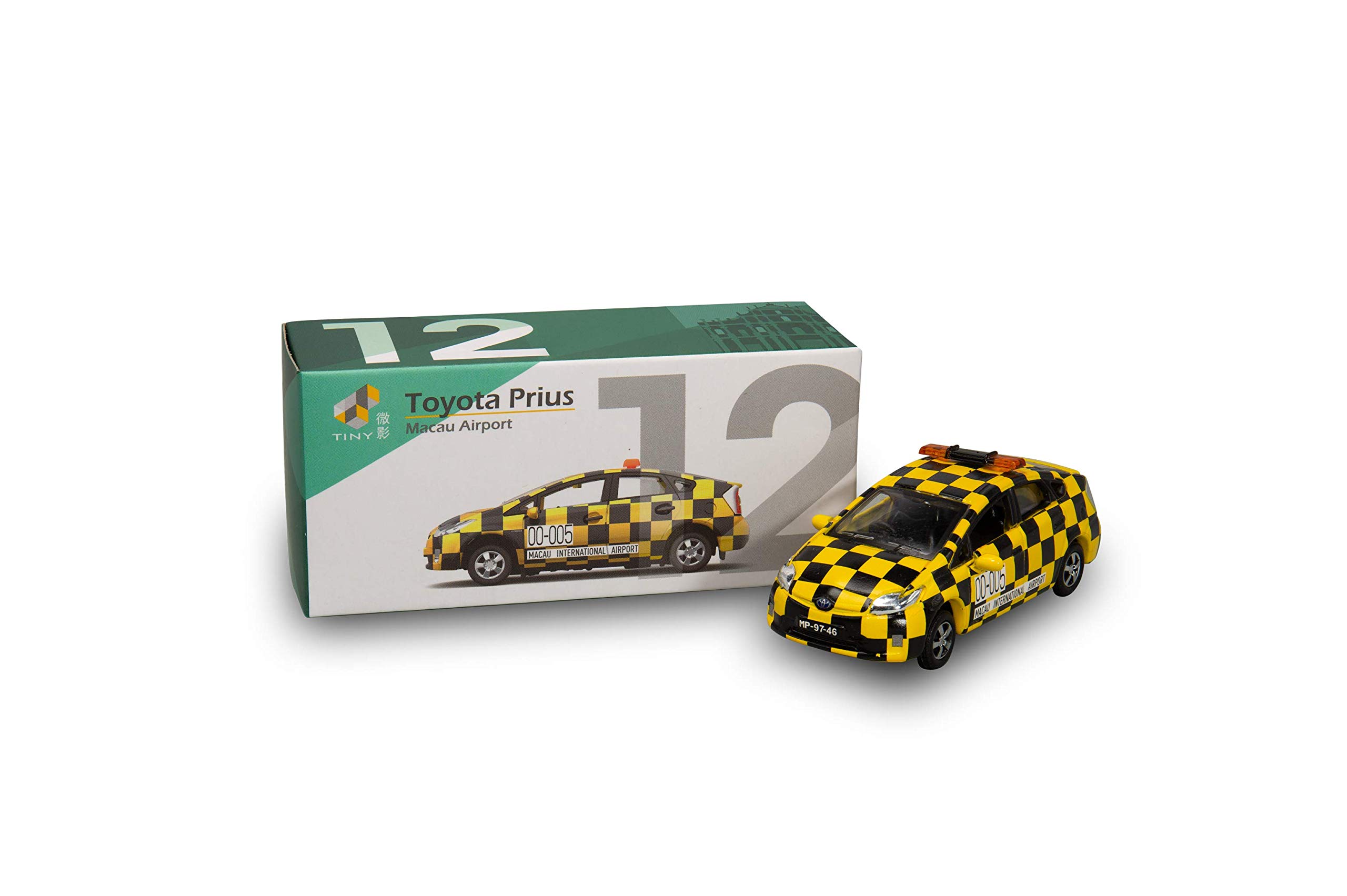 Крошечный город MC12 Toyota Prius Макао Аэропорт Желтый Чек